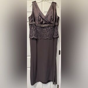 *Prom* Montage by Mon Cheri Chocolate Lace & Bead Accent Maxi Dress